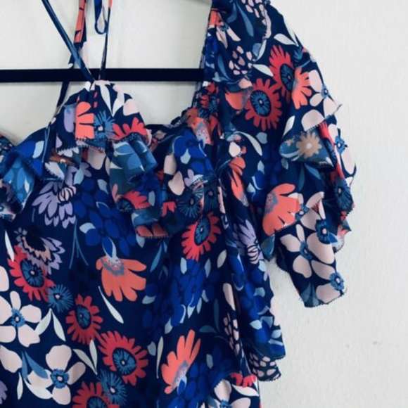 Parker Lorenzo Floral  Halter Cold Shoulder Dress - Picture 3 of 6